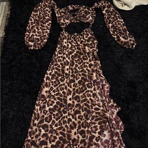 Leopard Print Halter Dress